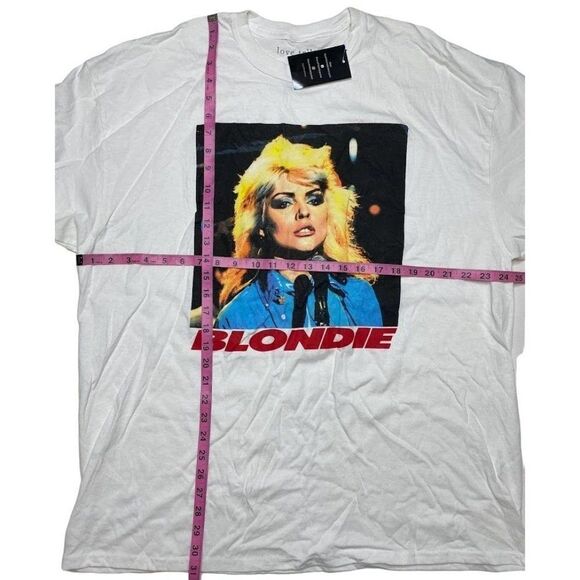Love Tribe Blondie Band Shirt Top Women's 3X Plus White Short-Sleeve Cotton NEW‎ - Picture 4 of 7